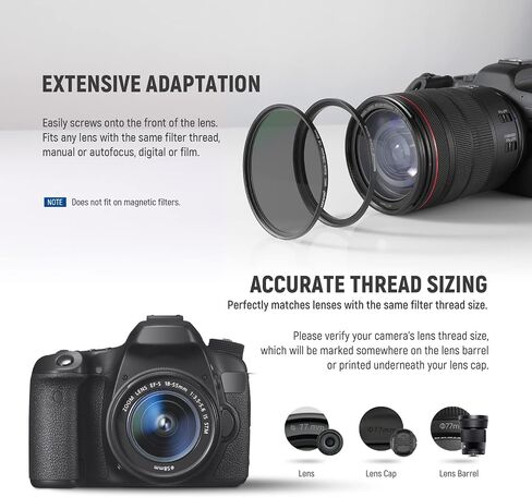 NEEWER 18PCS Stepping Rings Kit, Including 9PCS Step Up Rings & 9PCS Step Down Rings with Premium Anodized Aluminum Frame for Camera Lens Diameters from 37mm up to 82mm in Saudi Arabia