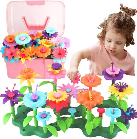 CENOVE Toddler Toys Gifts for 3 4 5 6 7 Year Old Girls Boys,Flower Garden Building Toy STEM Educational Activity Preschool Toys for Kids Age 3-6(130 Pcs) in Kuwait