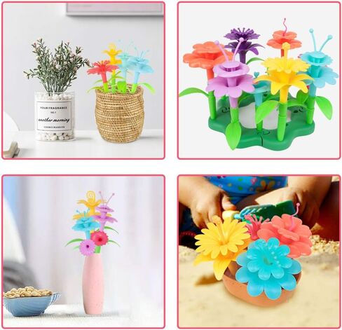 CENOVE Toddler Toys Gifts for 3 4 5 6 7 Year Old Girls Boys,Flower Garden Building Toy STEM Educational Activity Preschool Toys for Kids Age 3-6(130 Pcs) in Kuwait