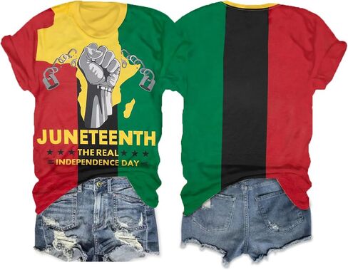 Juneteenth Shirts Women Black History Shirt: Celebrate 1865 Freedom T-Shirts Black Queen African Shirts Independence Day Tops in Saudi Arabia