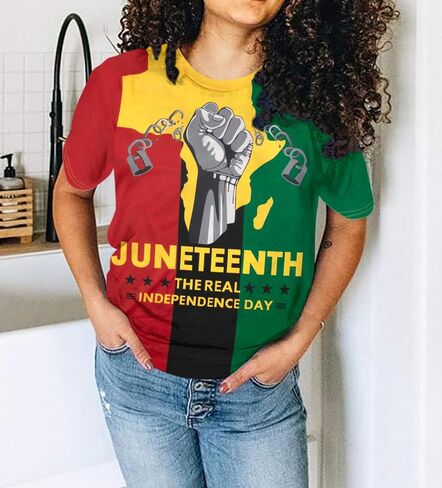 Juneteenth Shirts Women Black History Shirt: Celebrate 1865 Freedom T-Shirts Black Queen African Shirts Independence Day Tops in Saudi Arabia