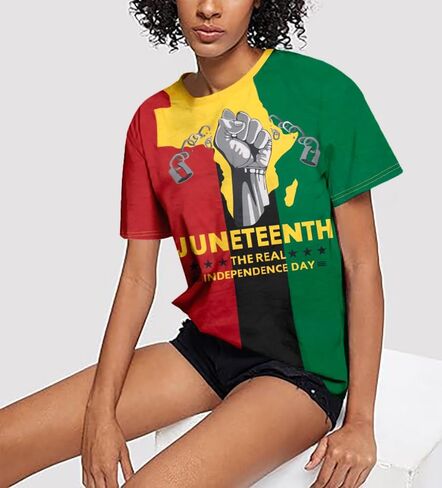 Juneteenth Shirts Women Black History Shirt: Celebrate 1865 Freedom T-Shirts Black Queen African Shirts Independence Day Tops in Saudi Arabia