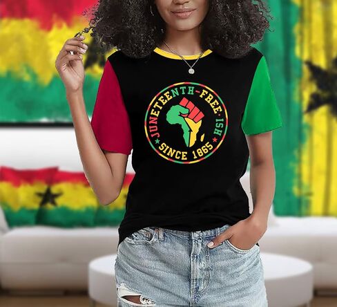 Juneteenth Shirts Women Black History Shirt: Celebrate 1865 Freedom T-Shirts Black Queen African Shirts Independence Day Tops in Saudi Arabia