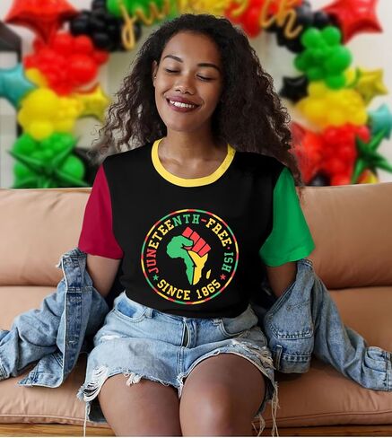 Juneteenth Shirts Women Black History Shirt: Celebrate 1865 Freedom T-Shirts Black Queen African Shirts Independence Day Tops in Saudi Arabia
