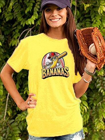 قميص موز قميص البيسبول لاعب البيسبول Team Team Women Baseball Mama Tee Funny Baseball Fan Short Sleeve Top Top in Kuwait