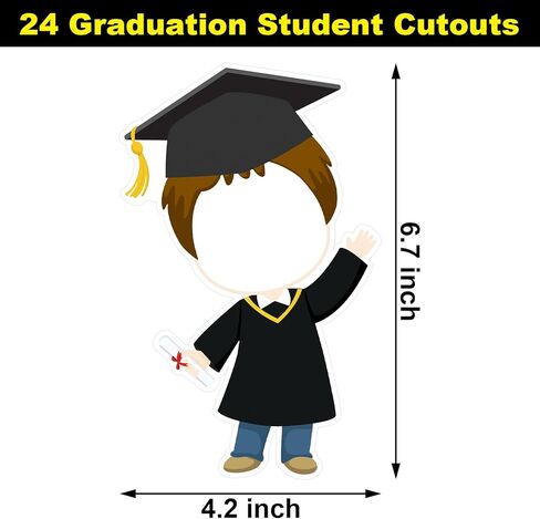 24 PCS Traduation Cleatouts Kids Photo Graduates Crgetouts for Bulletin Board Decor in Kuwait