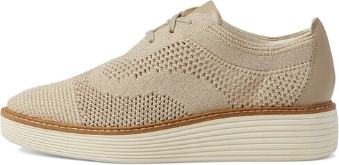 Cole Haan Original Grand Platform Stitchlite Oxford Optic White/Silver Knit 6 B (M) in Saudi Arabia