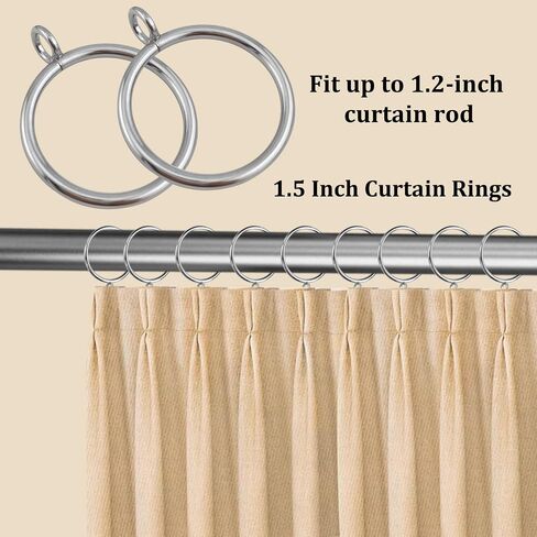 30 Packs Curtain Rings with Eyelets, Metal Drapery Clips Hooks, Drape Tings for Curtain Rods (1 inch Inner Diameter) in Saudi Arabia