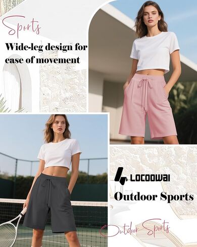 3 Pack Women's Bermuda Shorts Drawstring Casual Lounge Elastic Waist Athletic Yoga Running Shorts with Pockets in Saudi Arabia