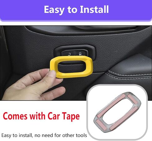2 Pcs Metal Door Lock Switch Button Trim Cover Pink Car Center Console Unlock Button Frame Cover Interior Decoration Accessories Compatible with Jeep Wrangler JL JLU Gladiator JT 2018-2024 (Pink) in Saudi Arabia