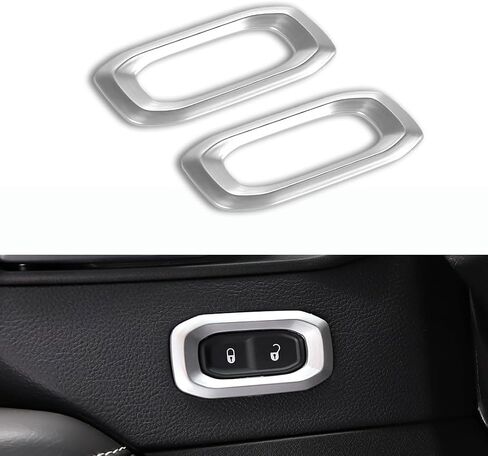 2 Pcs Metal Door Lock Switch Button Trim Cover Pink Car Center Console Unlock Button Frame Cover Interior Decoration Accessories Compatible with Jeep Wrangler JL JLU Gladiator JT 2018-2024 (Pink) in Saudi Arabia