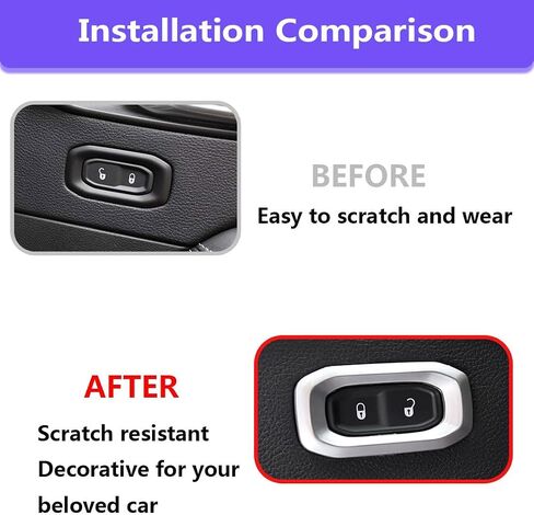 2 Pcs Metal Door Lock Switch Button Trim Cover Pink Car Center Console Unlock Button Frame Cover Interior Decoration Accessories Compatible with Jeep Wrangler JL JLU Gladiator JT 2018-2024 (Pink) in Saudi Arabia