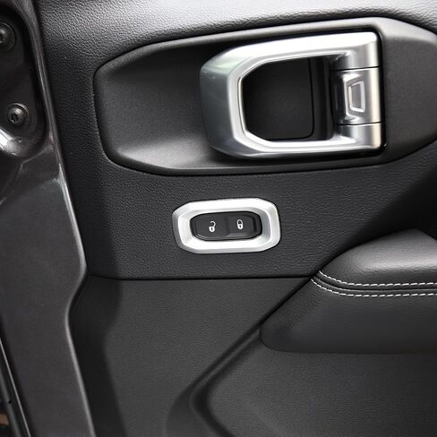 2 Pcs Metal Door Lock Switch Button Trim Cover Pink Car Center Console Unlock Button Frame Cover Interior Decoration Accessories Compatible with Jeep Wrangler JL JLU Gladiator JT 2018-2024 (Pink) in Saudi Arabia