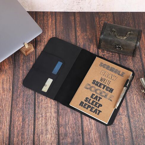 The Antiq: غطاء مجلة A5 (بني داكن)، غطاء يوميات A5، غطاء دفتر A5 Moleskine Cahier، 5.7 بوصة × 8.3 بوصة، غطاء كتيب A5، جلد A5 مخطط in Kuwait