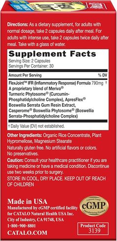 CATALO Extra FlexiJoint IFR Formula – with Meriva Turmeric Phytosome, ApresFlex & Casperome Boswellia – 60 Capsules in Saudi Arabia
