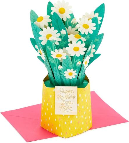 Hallmark Paper Wonder Displayable Pop Up Mothers Day Card for Mom (Daisy Bouquet) in Saudi Arabia