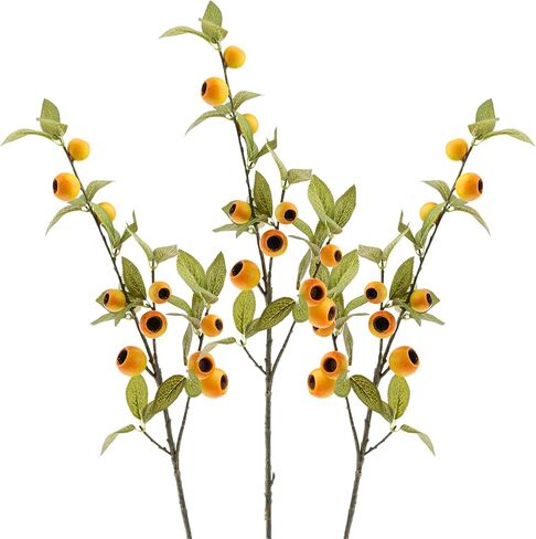 3pcs Artificial Red Fruits Stems Decoration 34.6 Inch Fake Multi Head Fruit Branches Garland Faux Raspberry Strawberry Christmas Decor Realistic Holly Leaves Fruit Branches in Kuwait