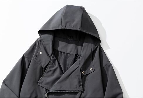 GURUNVANI Mens Solid Color Zip Up Hooded Jacket Unisex Oversized Sports Windbreaker Coat in Kuwait