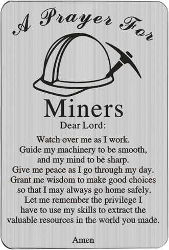 KEYCHIN Coal Miner’s Prayer Wallet Insert Card Underground Miner Gifts Card Coal Mining Jewelry For Dad Husband (Miner Card) in Saudi Arabia