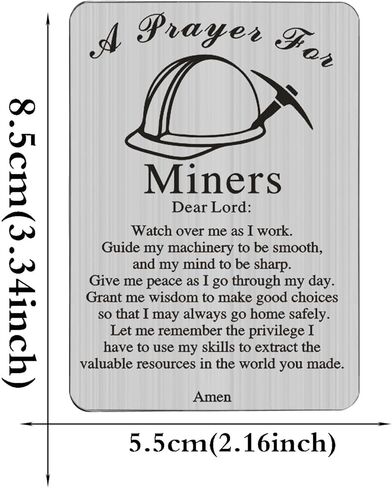 KEYCHIN Coal Miner’s Prayer Wallet Insert Card Underground Miner Gifts Card Coal Mining Jewelry For Dad Husband (Miner Card) in Saudi Arabia
