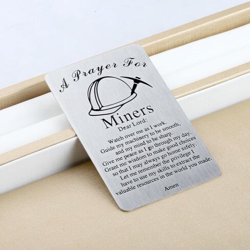 KEYCHIN Coal Miner’s Prayer Wallet Insert Card Underground Miner Gifts Card Coal Mining Jewelry For Dad Husband (Miner Card) in Saudi Arabia