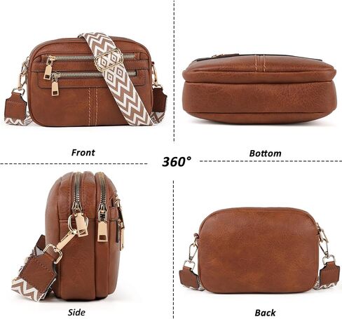 Crossbody Bags for Women, 6-Pockets Purses for Women, Vegan Leather Handbags Shoulder Bag for Travel Shopping in Kuwait