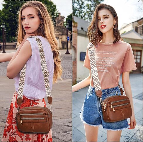 Crossbody Bags for Women, 6-Pockets Purses for Women, Vegan Leather Handbags Shoulder Bag for Travel Shopping in Kuwait