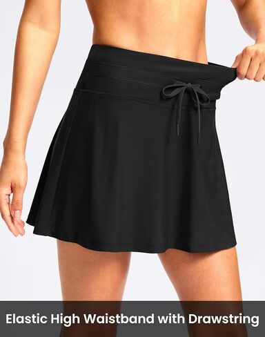 SANTINY Women's 15'' High Waisted Swim Skirt with Pocket Tummy Control Tankini Swimsuit Bating Suit Bottoms for Women in Saudi Arabia