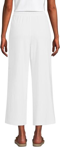 Lands' End Women's Sport Knit Pull On Drawstring Wide Leg Crop Pants in Kuwait