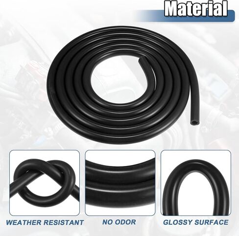 X AUTOHAUX 1 Set Silicone Vacuum Tubing Hose 300cm 9mm ID Engine Automotive Vacuum Silicone Hose Line Black in Saudi Arabia