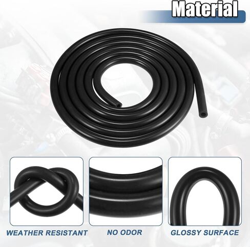 x AutoHaux 1 مجموعة خراطيم أنابيب الفراغ السيليكون 300 سم 9 مم محرك محرك السيارات خط خرطوم السيليكون خط خرطوم سوداء أسود in Saudi Arabia