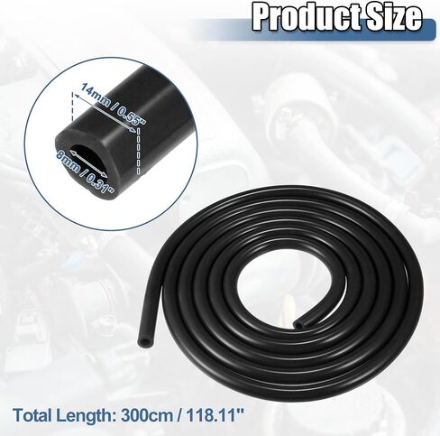 x AutoHaux 1 مجموعة خراطيم أنابيب الفراغ السيليكون 300 سم 9 مم محرك محرك السيارات خط خرطوم السيليكون خط خرطوم سوداء أسود in Saudi Arabia