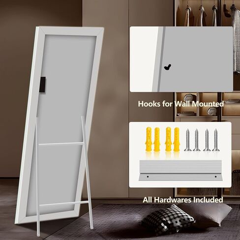 56"x18" LED Full Length Mirror with Stand – Wall Mounted, Freestanding & Leaning | Modern Design with Full-Frame Lighting & Secure Packaging in Saudi Arabia