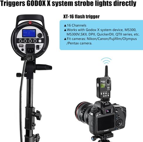 Godox Studio Flash Kit for Photography, 600W Studio Strobe Light Set with Bowens Mount, 2.4G X System MS300 Monolights, Flash Trigger, Softbox, Tripod Stands, Reflector Storage Bag, Umbrella in Kuwait