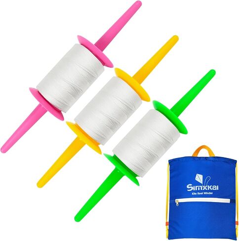 Simxkai Kite Spool، Kite Reel Winder، مقبض سلسلة طائرة ورقية، خط طائرة ورقية ملتوي بطول 600 قدم لكل مقبض سلسلة (عبوتان) in Kuwait