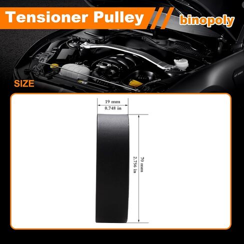 binopoly 36156 Belt Tensioner/Idler Pulley for 2000-2011 Chrysler Neon/PT Cruiser Dodge Neon/SX Plymouth Toyota Camry OE# 89147 419-648 4668509AB 4668509AC 4668509AE in Saudi Arabia