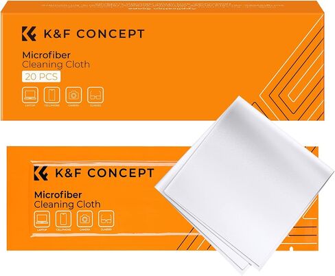 K&F Concept Microfibers Cleaning Cloths 20 Pack - for Smartphones, Tablets, TV, Notebook or Desktop Screen, Display Cabinets, Mirrors, Glass Tables in Kuwait