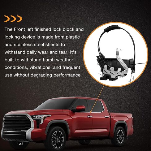 قفل الباب الأمامي للمزلاج الأيسر متوافق مع Toyota Sequoia 2001-2007 ، Toyota Tundra Double Cab 2005-2006 Driver Side Lock Lock+Device Locking ، يحل محل # 69040-0C020 in Kuwait