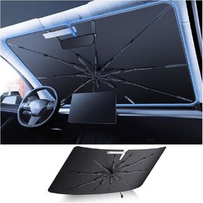 Ice-Shield Car Windshield Sun Shade for [is 2021–2025/UX 2019–2025/Eclipse Cross 2018–2025] [100% Sun Block, Fiberglass Umbrella Frame] Front Window Umbrella Sunshade