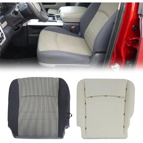 Secosautoparts سائق السائق أسفل و Cushion وسادة الرغوة غطاء المقعد الرمادي متوافق مع دودج رام 1500 2500 3500 4500 5500 2009 2010 2012 2012