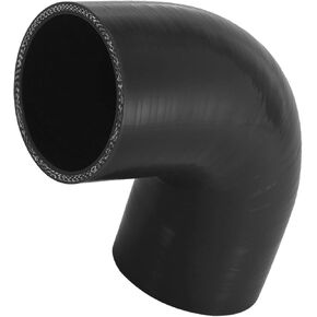 Motoforti Universal Reducer Coupler Silicone Hose, 63mm 2.5 ID 90 Degree, Silicone, Black, 1 Pcs