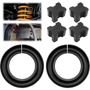 6PCS Universal Heavy-Duty Rubber Coil Spring Spacers for 1.45''-1.65'' Spring Spacing, Enhances Spring Rate & Reduces Vibration, Durable Spring Booster Kit, Universal Rubber Lift Blocks