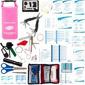 123pcs Waterproof Boat First Aid Kit with Survival Tools Red in Saudi Arabia