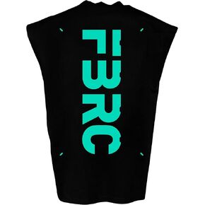 Fabric of the Universe Techwear Graphic Cyberpunk Fashion T-Shirt (Black Mint FBRC Sleeveless, Small)