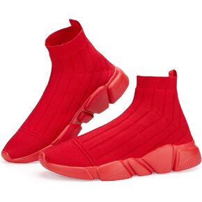 Santiro Mens High Top Sneakers Gym Breathable Tennis Running Walking Slip On Shoes