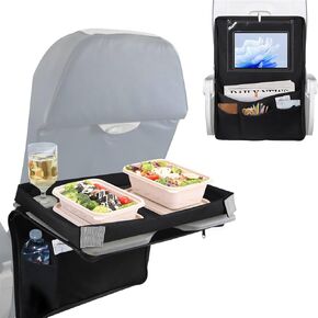 Airplane Seat Tray Organizer,Tray Table Cover Seat Back Storage Bag Media Pouch for Flight Travel Holder Bag Travel Essentials | Expandable Pouch | Convenient | Portable(Only Case)
