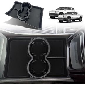 Bestevmod لـ Rivian R1T R1S Lower Center Console Tracher Tresanizer Tresher مع R1T R1T R1S 2022 2023 2024 ملحقات زجاجة 32 أوقية (أسود)