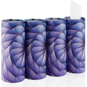 SINGARO Car Tissue Holder, 4 Pack Car Cup Holder Facial Tissues with Travel Tissue Bag, Quick and Convenient Flower Combination Car Tissue Box(4 Canisters/200 Tissues) Black - Red