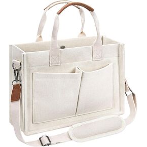Canvas Tote Bag with Pockets Work Tote Bags for Women Laptop Work Crossbody Tote Purse Tote Bag Shoulder Handbags
