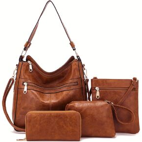 Purses For Women Handbags And Wallet Set Large Hobo Crossbody Bag Ladies Purse Totes 4 PCS